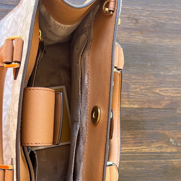 Brown and cream Michael Kors bag